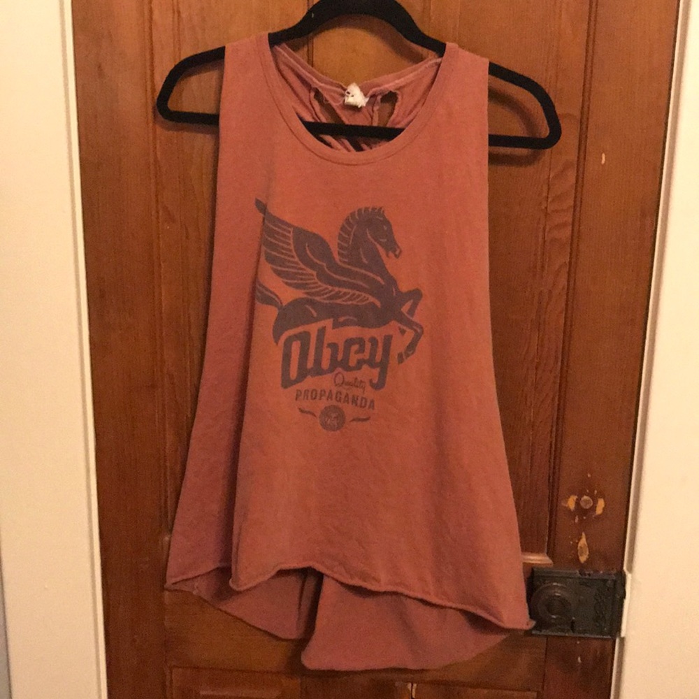 Obey Burnt orange tank with braided back